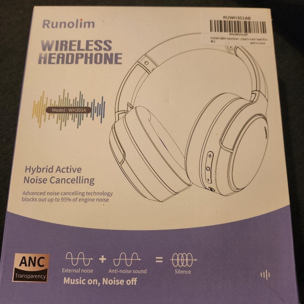 Runolim Wireless Headphones - Black
